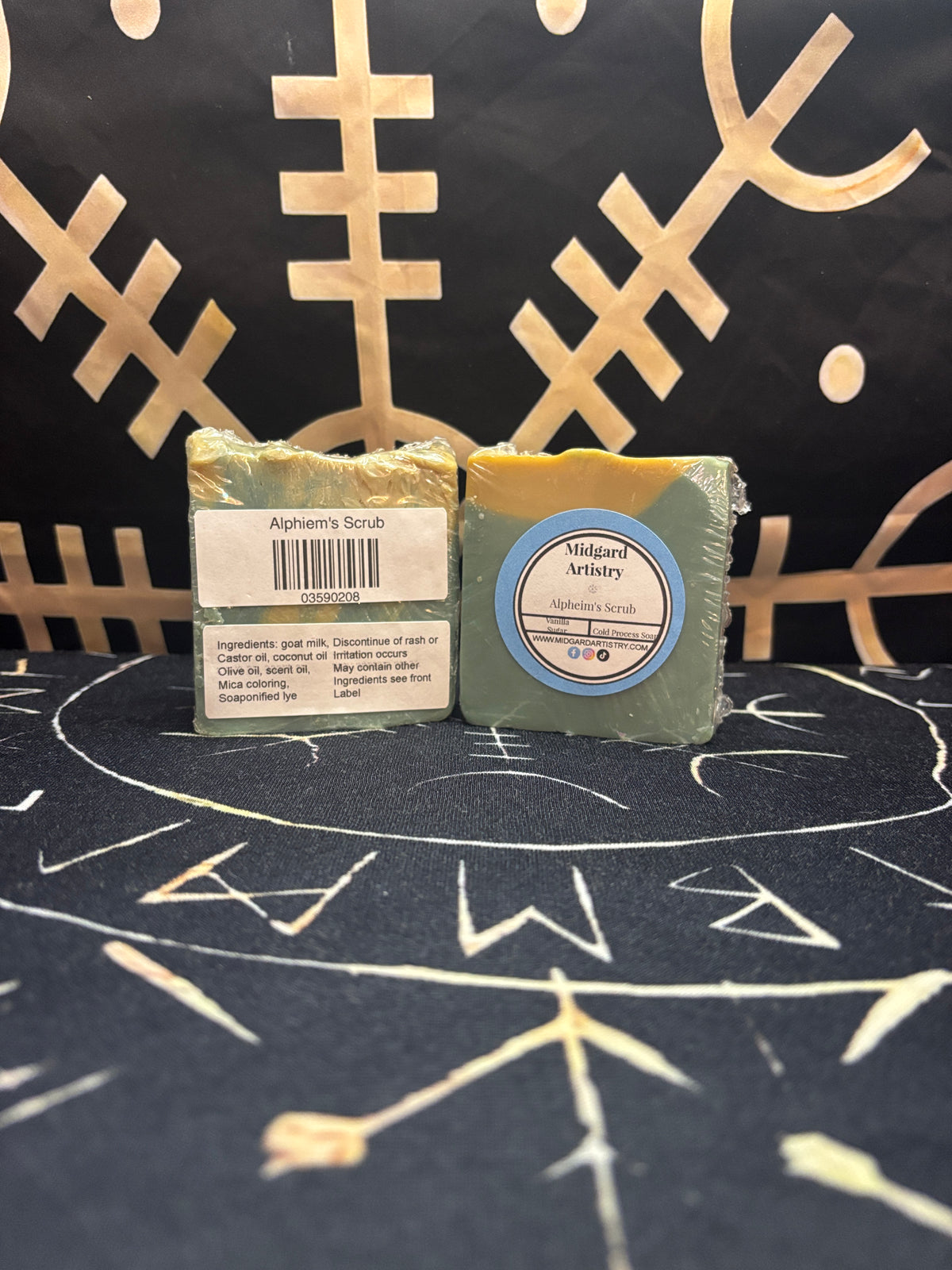 Álfheim's Scrub vanilla sugar goat milk soap by Midgard Artistry, photo 3