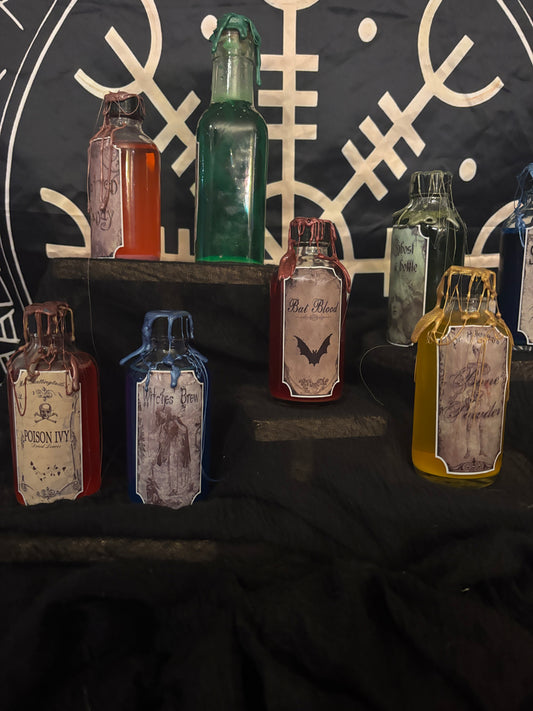 Shimmery Potions handmade decorative potion bottle by Midgard Artistry