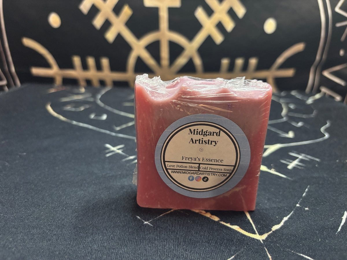 Freya's Essence rose and jasmine goat milk soap by Midgard Artistry
