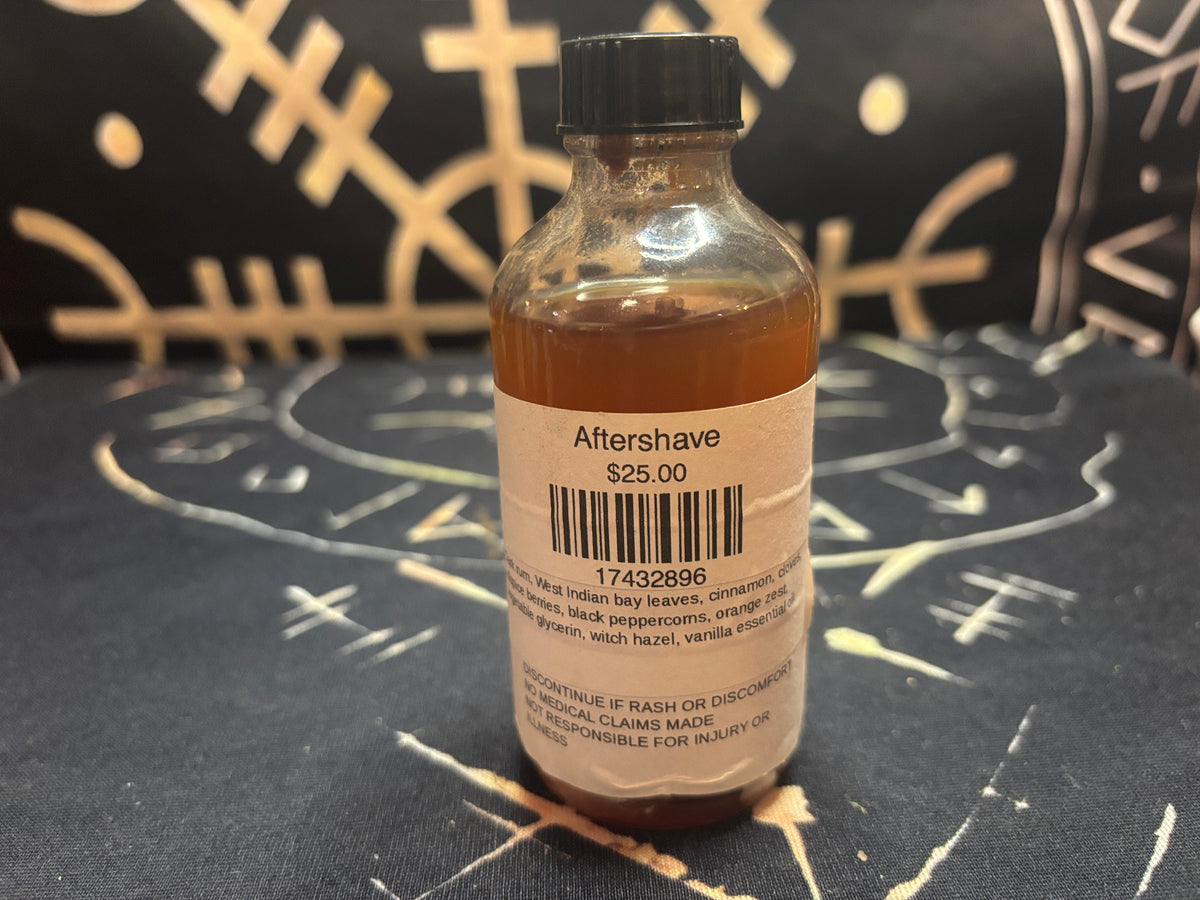 Idunn's Elixir bay rum aftershave, back label, by Midgard Artistry
