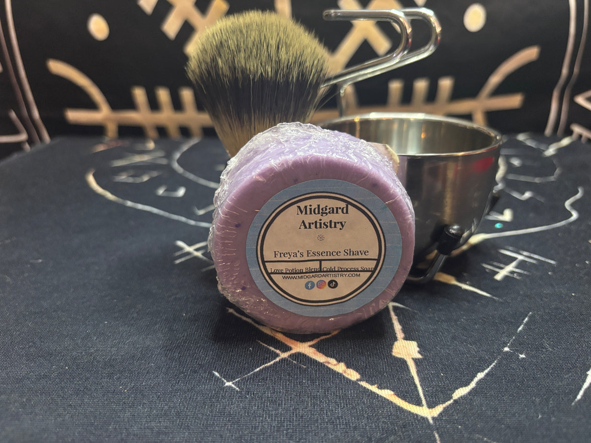 Freya's Essence rose and jasmine shave soap by Midgard Artistry