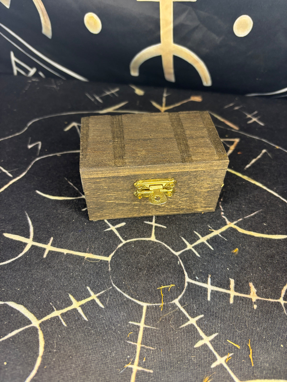 Faux leather rune set laid out for casting