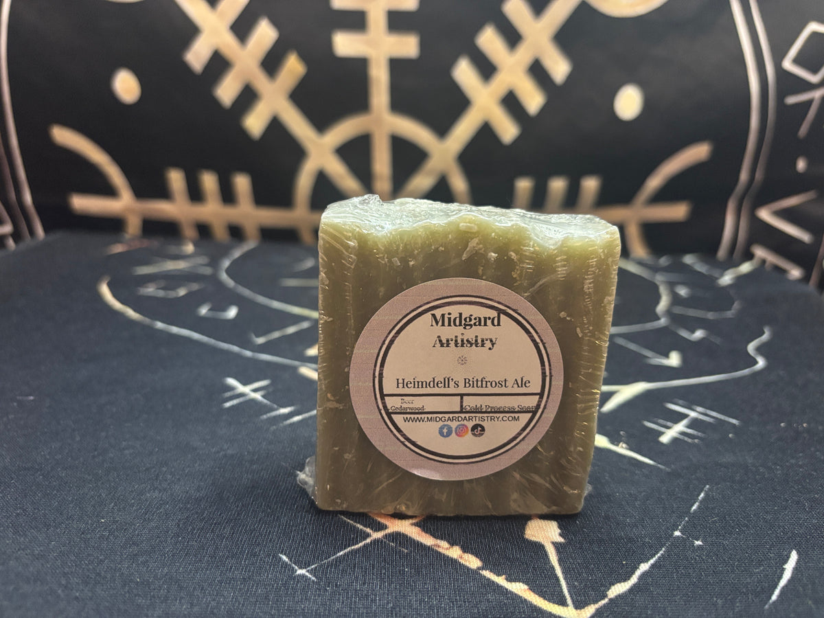 Heimdall's Bifrost Ale beer and charcoal goat milk soap by Midgard Artistry