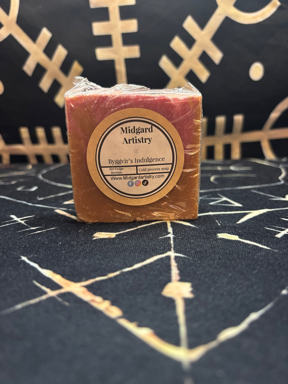 Byggvir's Indulgence hot fudge brownie goat milk soap by Midgard Artistry