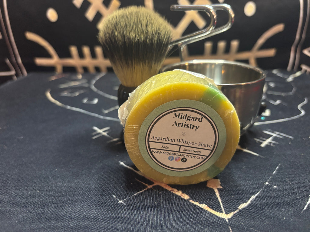 Asgardian Whisper sage shave soap by Midgard Artistry